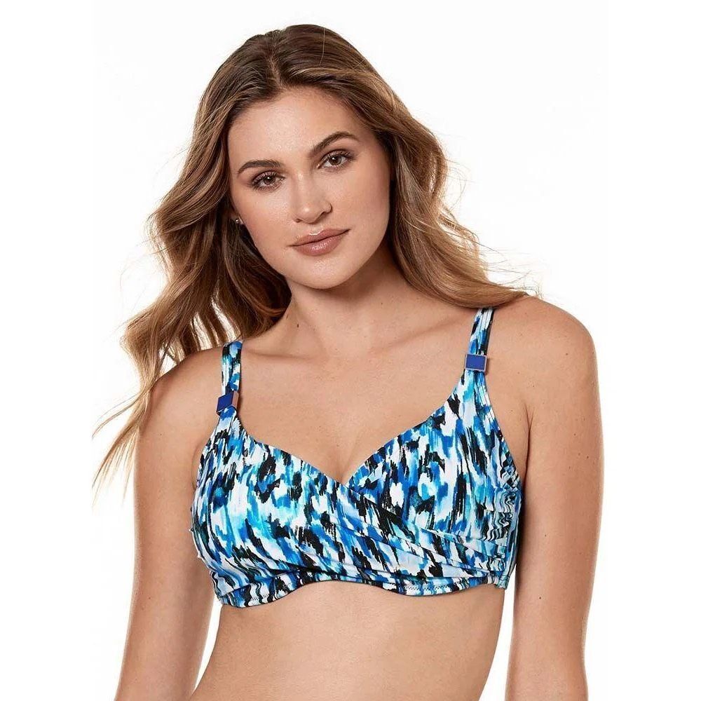 NWT Miraclesuit Caspiana Surplice Bra Top Swimsuit size 34 DD
